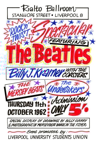 THE BEATLES RIALTO BALLROOM CONCERT POSTER 1962 | The Beatles Posters